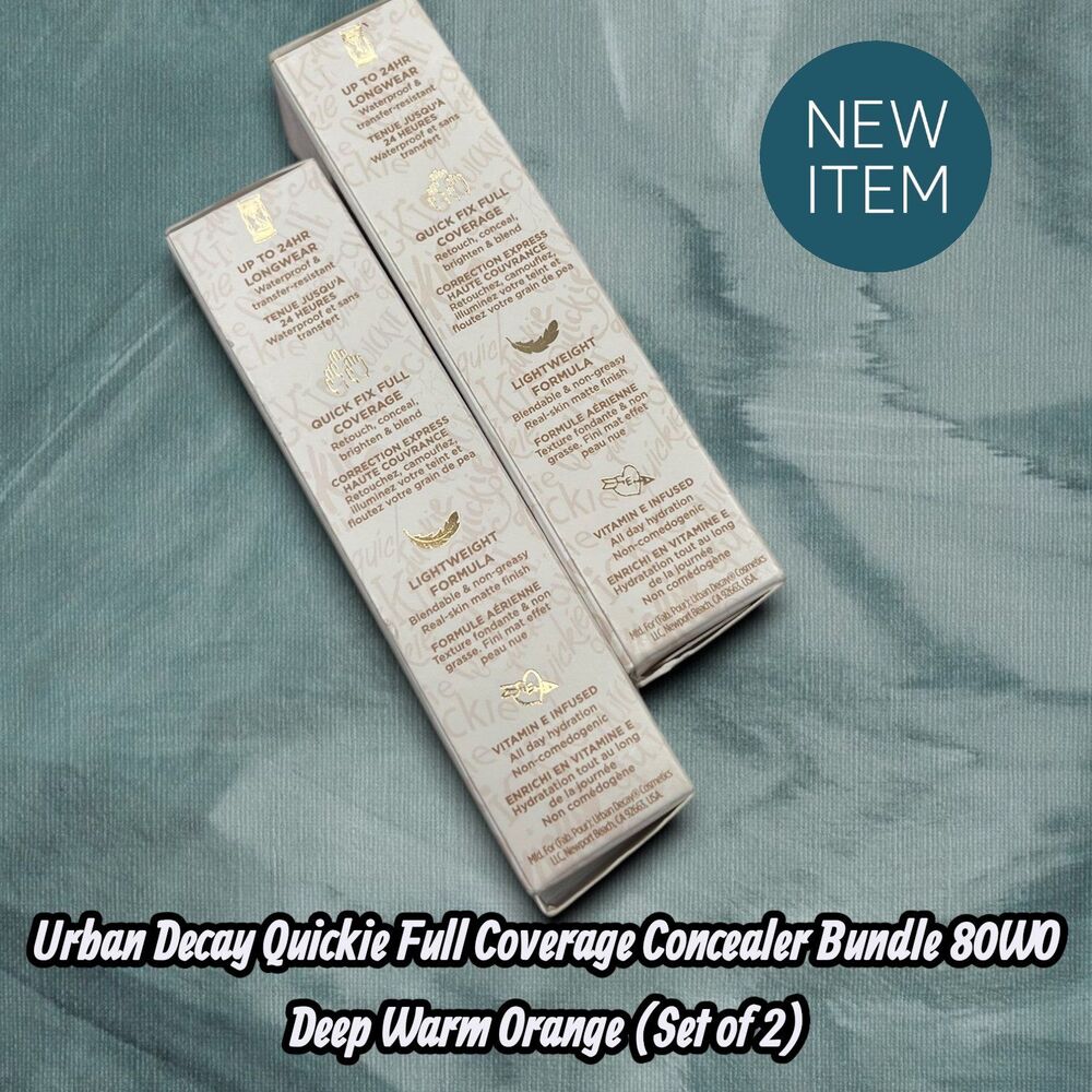 New Urban Decay Quickie Full Coverage Concealer Bundle 80WO Deep Warm Orange (Se - Picture 6 of 9
